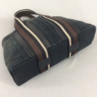 HERMES エルメス 黒×茶デニム コンビカラー トロカホリゾンタルMM