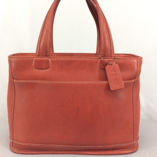 COACH オールドコーチ 赤レザー ジップトートバッグ