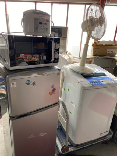 冷蔵庫（112l）洗濯機7kg 電子レンジ　炊飯器 3合　扇風機　5点セット☆現状品☆