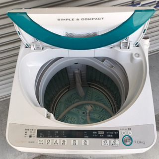 5426 シャープ 7.0kg 全自動洗濯機 SHARP ES-GE70P-G
