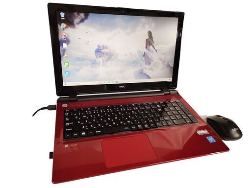 2015年モデル 新品無線マウス付 3倍のスピード SSD240G使用 メモリ4GB 人気の赤 最新OS Windows10 NEC NS150/C 同等品 Office/iTunes/HDMI/テンキー