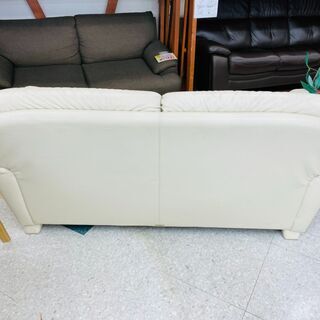 🤍HUKLA(フクラ) 3Pソファ 🖤定価￥270.000 🖤本革 クリーム🤍