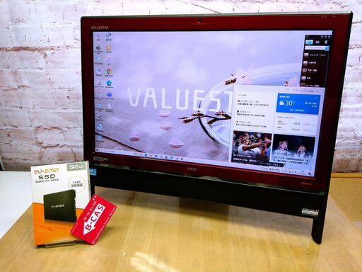 ★完売御礼★【快適21.5型◆地デジ視聴OK】新品SSD 512GB, Core i7, 8GB◆NEC VN770/H, Windows10, Microsoft Office, Blu-ray, Wi-Fi, Webカメラ