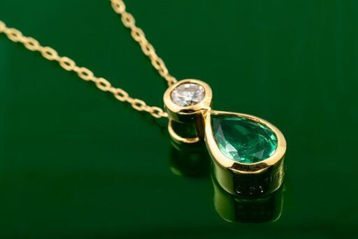 K18 エメラルド・ダイヤモンド ネックレス 品番n20-266