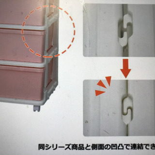 ニトリ ハンガーラック付き四段収納シーズユニット 4064円ピンク&ホワイト - 家具