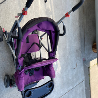 JOOVY 2人乗りベビーカー 紫