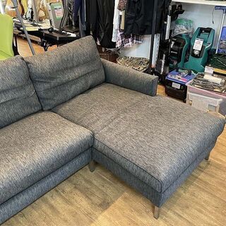 【値下げ!!】 (Y)北大前! 札幌 引取 eilersen/アイラーセン STREAMLINE/ストリームライン L字ソファ 3人掛け グレー系 【色焼け・シミ有り】