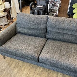 【値下げ!!】 (Y)北大前! 札幌 引取 eilersen/アイラーセン STREAMLINE/ストリームライン L字ソファ 3人掛け グレー系 【色焼け・シミ有り】