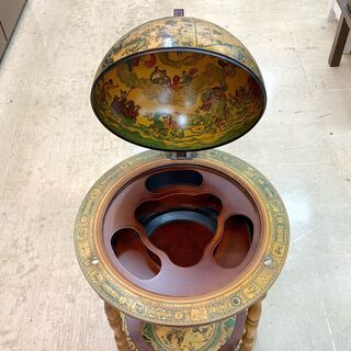 【希少品】イタリア製 ワインセラー ワインラック 地球儀 キャスター付 レトロ 希少品】イタリア製 ワインセラー ワインラック 地球儀