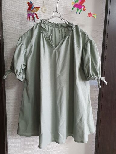 新品未使用タグ付き GU カフタンチュニック シャツ ワンピースにも 110