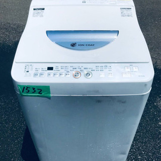 ①✨乾燥機能付き✨1532番 SHARP✨電気洗濯乾燥機✨ES-...