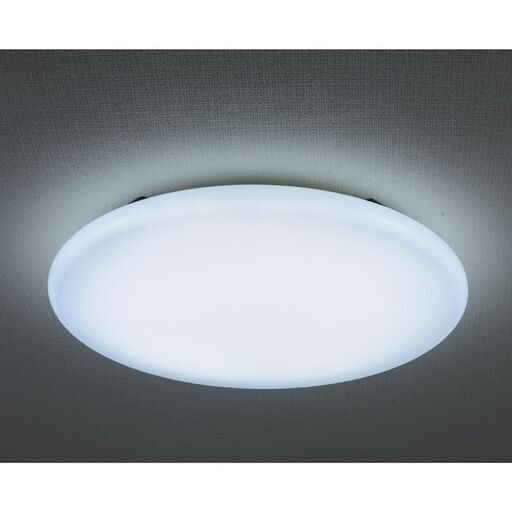 R655)オーム電機 LEDシーリングライト 06-1696 LE-Y37D6G-W3 2019年製 6畳用 照明 リモコン付き