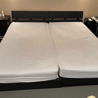 【ネット決済】シングルベッド２台（マットレス付き）