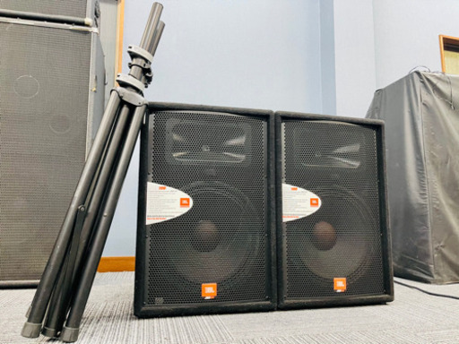 ●JBL JRX115スピーカー左右ペア2台セットK\u0026Mスピーカースタンド付属