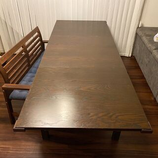 IKEA ダイニングセット / LANEBERG レインベリ 伸長式テーブル ダーク