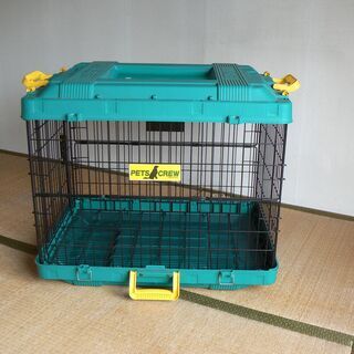 ペット用　組んだままでも持ち運びができる折り畳み式ケージ(中型犬...