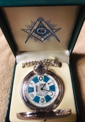 フリーメイソン 懐中時計 未使用 オリジナルケース付 激レア 秘密結社 一般未販売