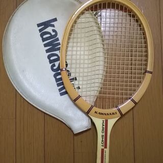 テニスラケットケース付き木製　レア物　希少価値　KAWASAKI...
