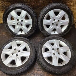 【DUNLOP WINTER MAXX WM01 175/60R15】スタッドレス【日産 純正ホイール 15インチ 5.5J4HPCD100+50】マーチ キューブ等　(VTK361) クレジットカード QR決済可能