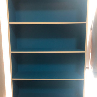 【ネット決済】木製の本棚　青色　