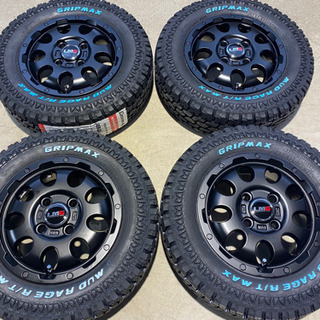 車検対応　ゴツゴツタイヤ　ホワイトレター　アルミホイールセット　145R12 6PR 4-100
