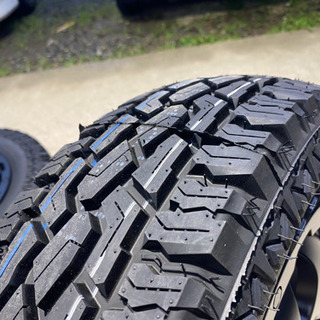 車検対応　ゴツゴツタイヤ　ホワイトレター　アルミホイールセット　145R12 6PR 4-100