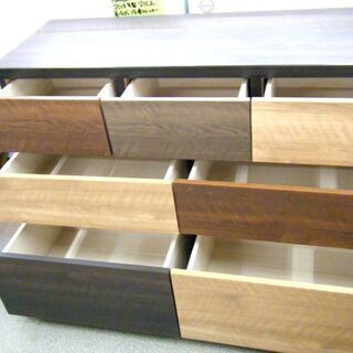 ニトリ ローチェストランダム12LC 3段チェスト ローチェスト 幅119㎝ ダークブラウン 札幌市 西岡店 