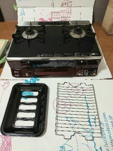 Rinnaiグリル付きガステーブル 都市ガス用 右強火力 ココットプレート付き