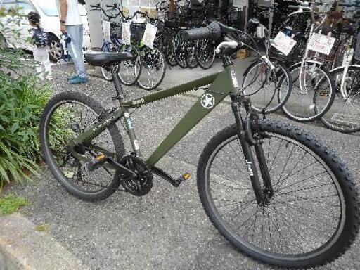 中古自転車１５７８　前後タイヤ新品！　マウンテンバイク　JEEP　２６インチ　３×６段ギヤ　フロントサスペンション　ワイヤー錠　ライトは付属していません 中古自転車1578 前後タイヤ新品！ マウンテンバイク JEEP 26