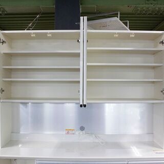 パモウナ キッチンボード CQL-1600R 幅160上下段 ブルモーション  ダストボックス x 2  2018年製 Pamouna 食器棚 店頭引取歓迎 R3619)