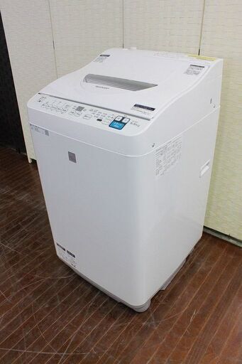 hシャープ 全自動洗濯乾燥機　洗濯5.5kg 乾燥3.5kg ES-T5E7-KW 2019年製 SHARP 洗濯機 R3609)
