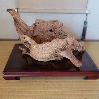 木のオブジェ（花器受け台）