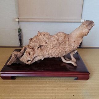 木のオブジェ（花器受け台）