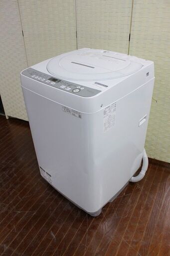 シャープ　全自動洗濯機　洗濯7.0㎏/風乾燥3.0㎏　ステンレス穴なし槽　ES-GE7D-W　ホワイト 2020年製 SHARP 洗濯機 店頭引取歓迎 R3638)