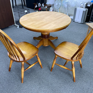円形ダイニングテーブル　椅子２客セット