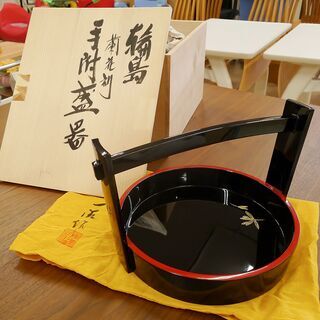 国内外の人気が集結 お盆 菊花びら文様 手附盛器 輪島塗 本漆 超絶レア！ 桶 清鳳 岡持 盆