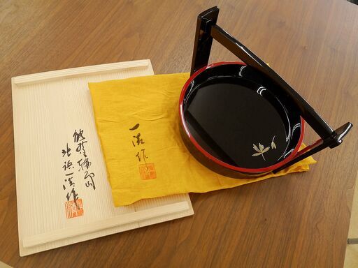 超絶レア！ 本漆 輪島塗 手附盛器 菊花びら文様 お盆 桶 岡持 清鳳堂  