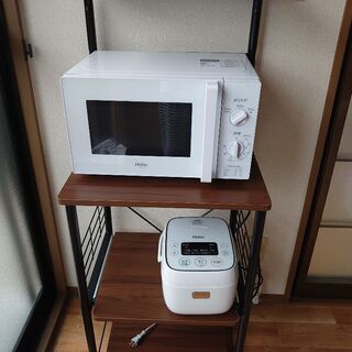 【ネット決済】炊飯器、電子レンジ、レンジ台3点セット