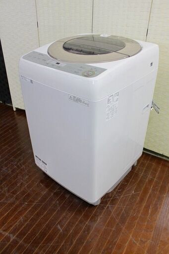 ｈシャープ　全自動洗濯機　洗濯9kg/風乾燥4kg　ES-GV9B-N　ゴールド系 2018年製 SHARP 洗濯機 店頭引取歓迎 R3637)