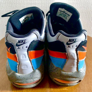 エアマックス 95 プレミアムレザー ホワイト オレンジ ライトブルー