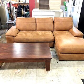 札幌近郊　送料無料　offer9 L字ソファ　カウチソファー ソフトテックファブリック　新素材　HONEY(ハニー) キャメル