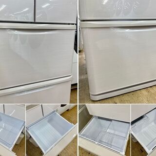 美品【 SHARP 】シャープ 412L 両開き5ドア冷蔵庫 プラズマクラスター