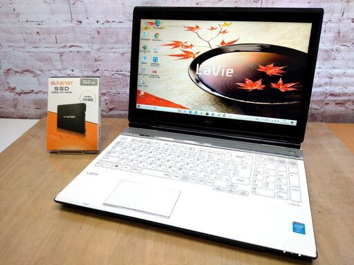 ★完売御礼★【快適15.6型◆第4世代CPU】Core i7-4700MQ, 新品SSD 512GB, 8GB◆NEC LaVie LL750/M（PCC-LL750MSW）, Windows10, Microsoft Office, Blu-ray, Wi-Fi, Webカメラ