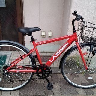LASSEN[ラッセン]27吋 シティーサイクル 外装6段/レッドxブラック 