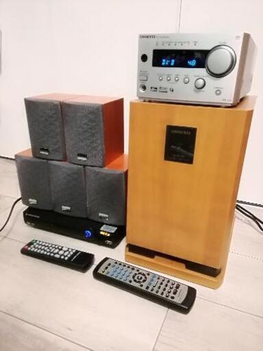 ONKYO  ホームシアターセット　AVアンプ/スピーカー/サブウーファー　(おまけDVDプレーヤー付き)