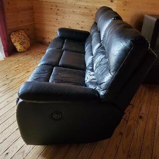 売切)電動リクライニングソファーセット本革