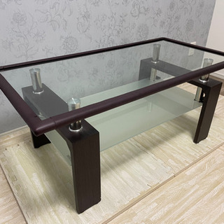【ネット決済】ガラス　センターテーブル　ローテーブル