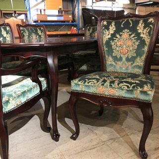 JF02672 MORISHIGE 猫脚 ダイニングテーブルセット 椅子6脚