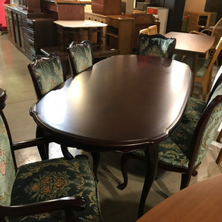 JF02672 MORISHIGE 猫脚 ダイニングテーブルセット 椅子6脚