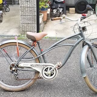 値下げ　自転車　ビーチクルーザー　3000円